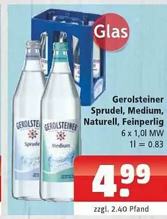 Getränkehaus Gerolsteiner Sprudel, Medium, Naturell, Feinperlig Angebot