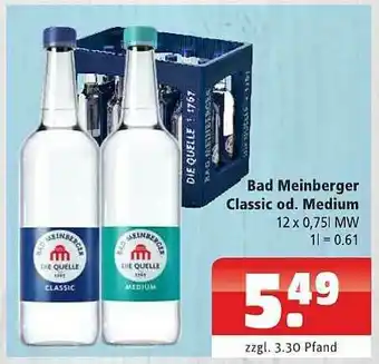 Getränkehaus Bad Meinberger Classic Od. Medium Angebot