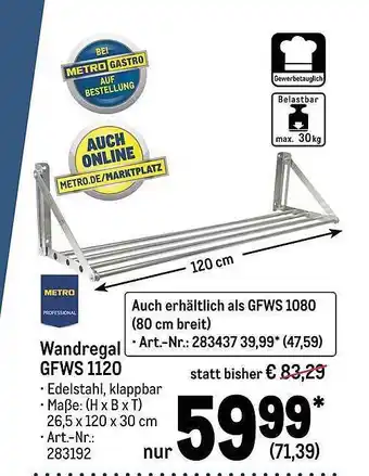 METRO Metro professional wandregal gfws1120 Angebot