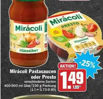 Hit Mirácoli Pastasaucen Oder Presto Angebot