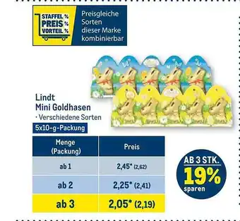 METRO Lindt mini goldhasen Angebot