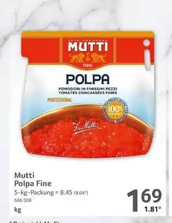Selgros Mutti polpa fine Angebot