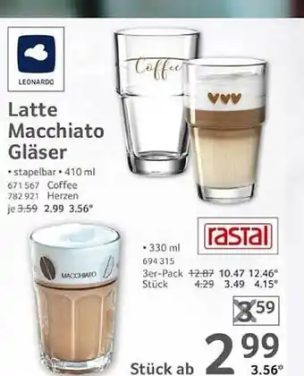 Selgros Leonardo latte macchiato gläser Angebot