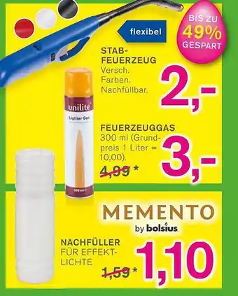 KODi Stab-feuerzeug oder feuerzeuggas oder memento nachfüller Angebot