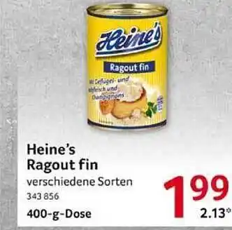 Selgros Heine's ragout fin Angebot