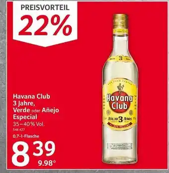 Selgros Havana club 3 jahre, verde oder añejo especial Angebot