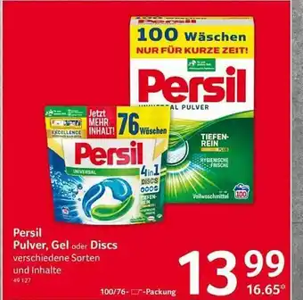 Selgros Persil pulver, gel oder discs Angebot