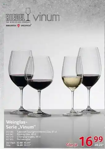 Selgros Riedel weinglas-serie „vinum“ Angebot