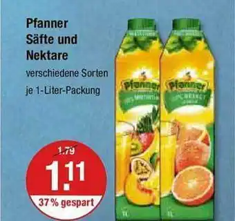 V Markt Pfanner säfte und nektare Angebot