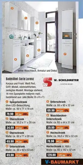 V Baumarkt Badmöbel-serie lorenz Angebot