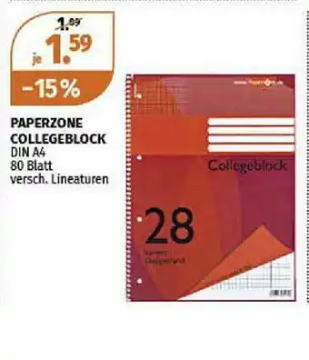 Müller Paperzone Collegeblock Angebot