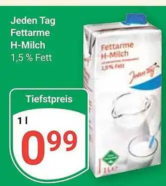 Globus Jeden tag fettarme h-milch Angebot