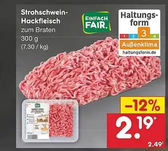 Netto Marken-Discount Strohschwein-hackfleisch Angebot