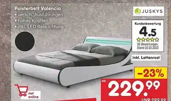 Netto Marken-Discount Juskys polsterbett valencia Angebot