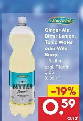 Netto Marken-Discount Star-drink ginger ale, bitter lemon, tonic water ode wild berry Angebot