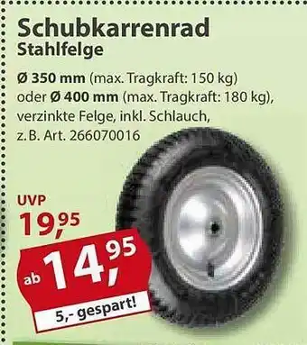 Sonderpreis Baumarkt Schubkarrenrad stahlfelge Angebot