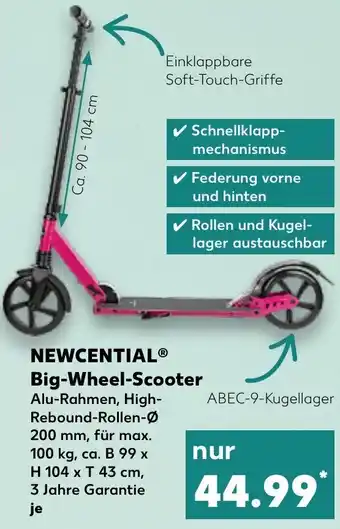 Kaufland Newcential Big Wheel Scooter Angebot