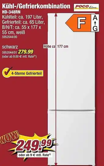 Poco Pocoline kühl- gefrierkombination hd-348rn Angebot