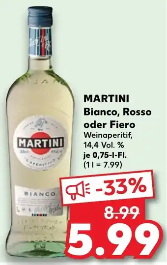 Kaufland Martini Bianco, Rosso oder Fiero 0,75 L-Fl. Angebot