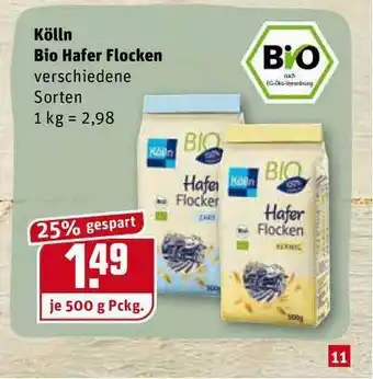 REWE Kaufpark Kölln Bio Hafer Flocken Angebot