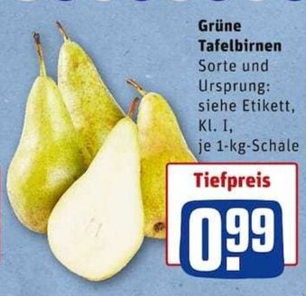 REWE City Grüne Tafelbirnen 1kg Angebot