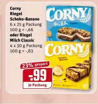 REWE Kaufpark Corny Riegel Schoko-banane Oder Riegel Milch Classic Angebot