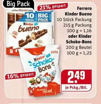 REWE Kaufpark Ferrero Kinder Bueno Oder Kinder Schoko Bons Angebot