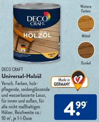 Aldi Süd Deco Craft Universal Holzöl 1 L Dose Angebot