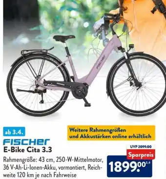 Aldi Süd Fischer E-Bike Cita 3.3 Angebot