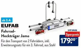 Aldi Süd EUFAB Fahrrad Heckträger Jamo Angebot