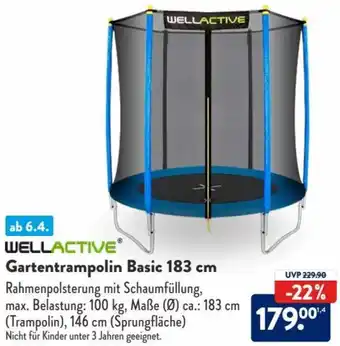 Aldi Süd Wellactive Gartentrampolin Basic 183 cm Angebot