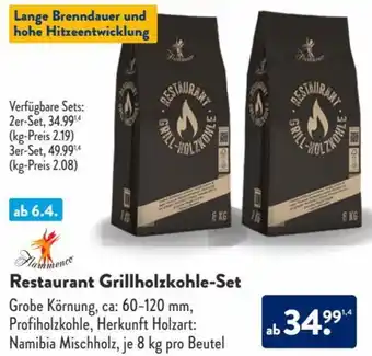 Aldi Süd Flammenco Restaurant Grillholzkohle Set Angebot