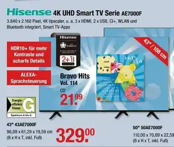 V Markt Hisense 4K UHD Smart TV Serie | 43" 43AE7000F Angebot