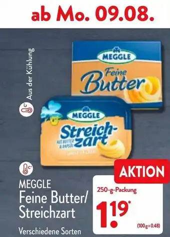 Aldi Nord Meggle Feine Butter/Streichzart 250g Angebot