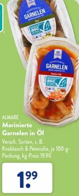 Aldi Süd Almare Marinierte Garnelen in Öl 100 g Packung Angebot