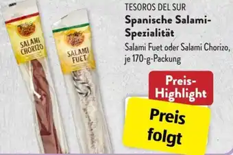 Aldi Süd Tesoros Del Sur Spanische Salami Spezialität 170 g Packung Angebot