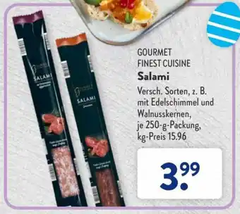 Aldi Süd Gourmet Finest Cuisine Salami 250 g Packung Angebot