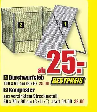 B1 Discount Baumarkt Durchwurfsieb oder komposter Angebot