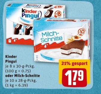 REWE City Kinder Pingui 8x30g oder Milch Schnitte 10x28g Angebot