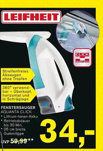 KODi Leifheit fenstersauger aquanta click Angebot