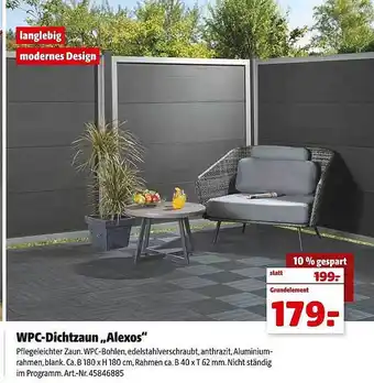 Hagebau Wpc-dichtzaun „alexos“ Angebot