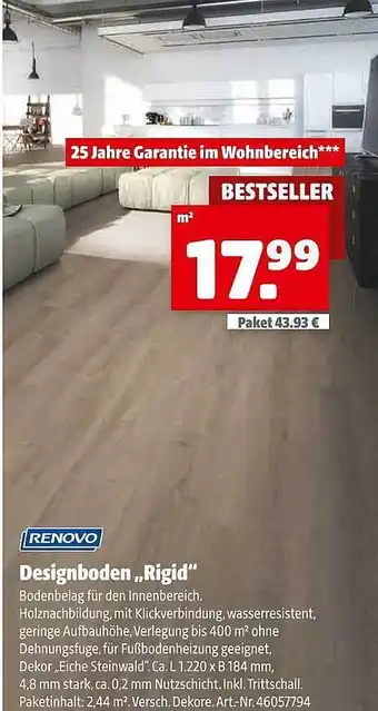 Hagebau Renovo designboden „rigid“ Angebot