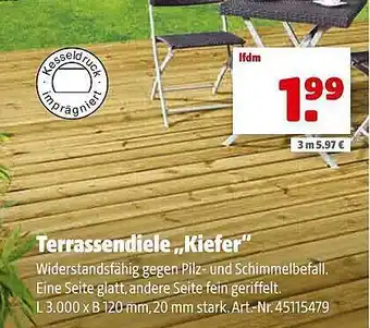 Hagebau Terrassendiele „kiefer“ Angebot