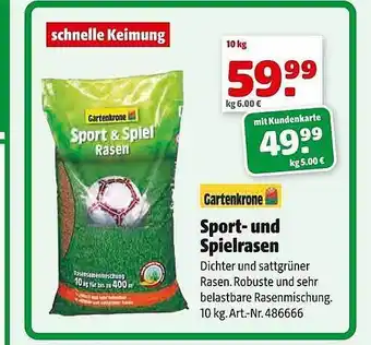 Hagebau Gartenkrone sport- und spielrasen Angebot