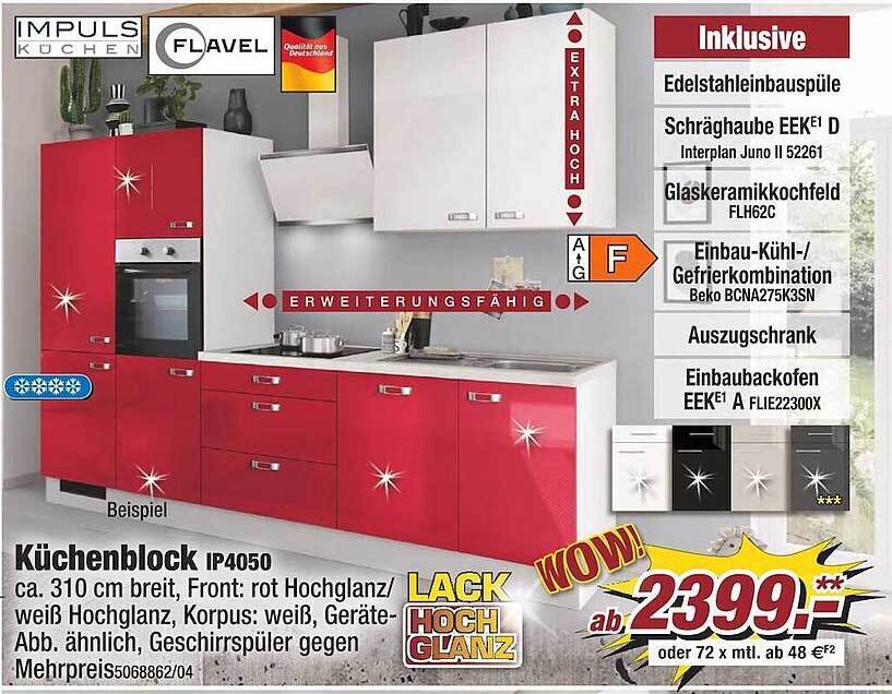Impuls & flavel küchenblock ip4050 Angebot bei Poco