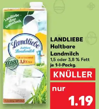 Kaufland Landliebe Haltbare Landmilch 1 L Packg. Angebot