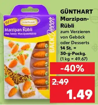 Kaufland Günthart Marzipan Rübli 30 g Packg. Angebot