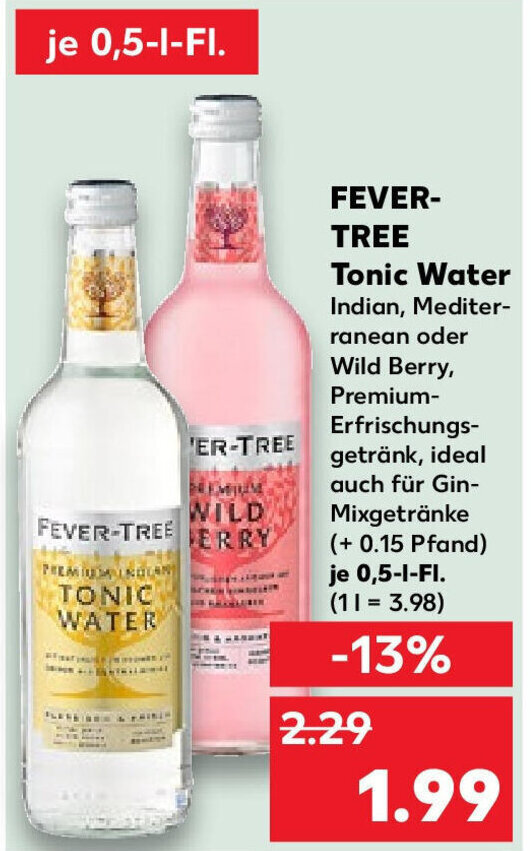 Fever Tree Tonic Water 0,5 LFl. Angebot bei Kaufland