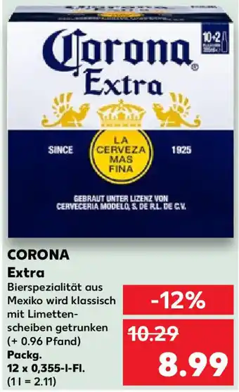 Kaufland Corona Extra Packg. 12x0,355 L-Fl. Angebot