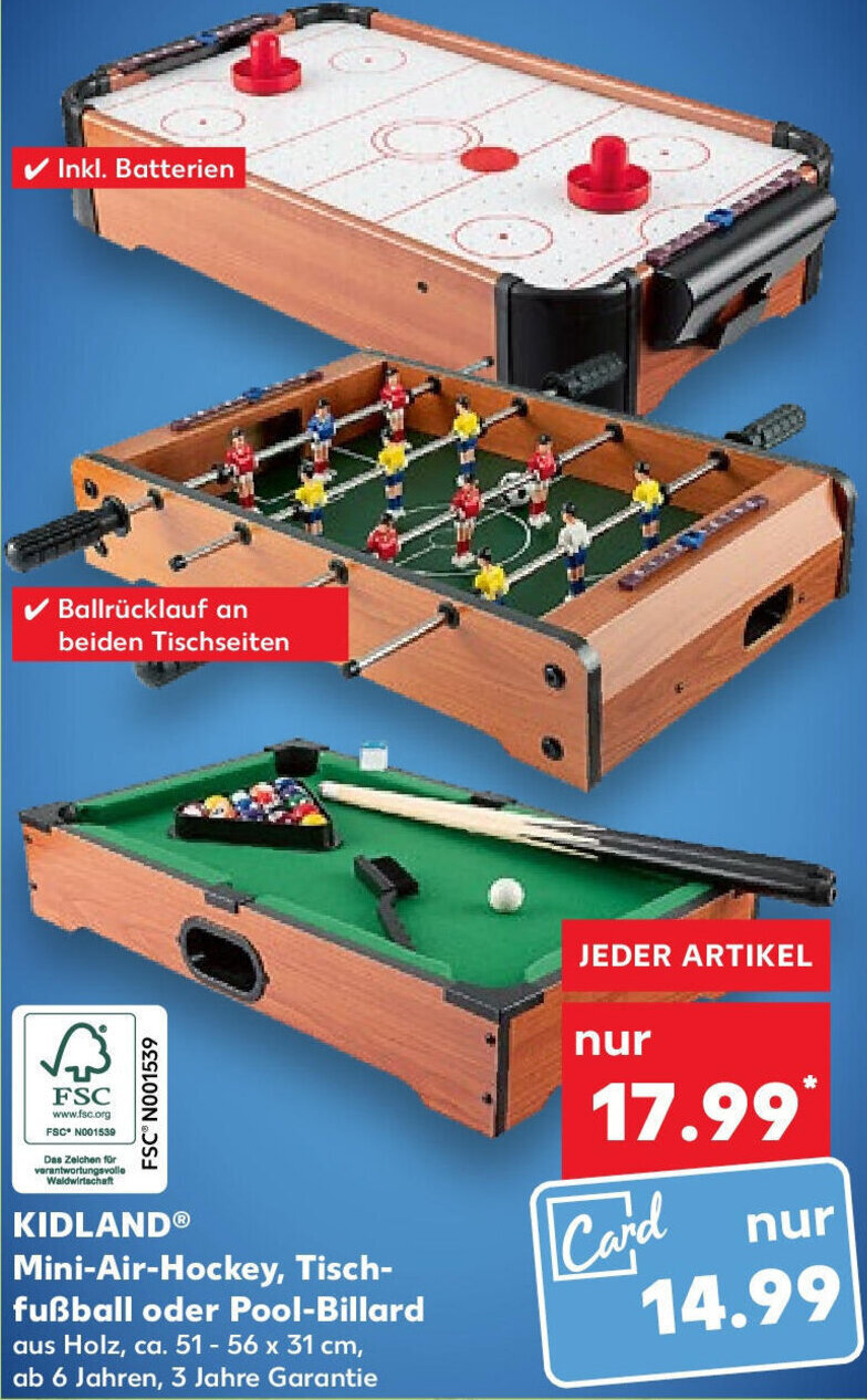 Kidland Mini Air Hockey, Tischfußball oder Pool Billard Angebot bei
